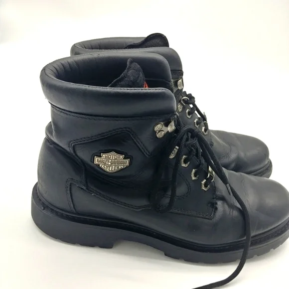 Harley Davidson Men\'s Midland US9M Black Leather Waterproof Laceup Ankle Boots Harley-Davidson | Shoes | Harleydavidson Midland Black  main image 4
